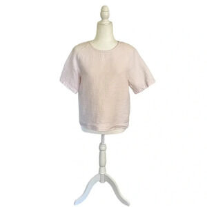 MiH Jeans Light Pink Gauze Textured Blouse
